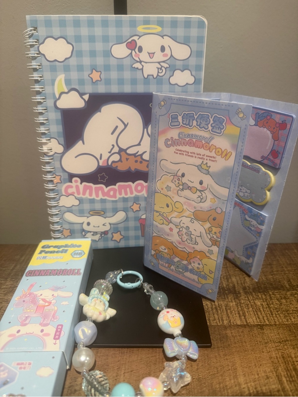 Cinnamoroll Kids Blue Spiral Notebook & Sticky note bundle